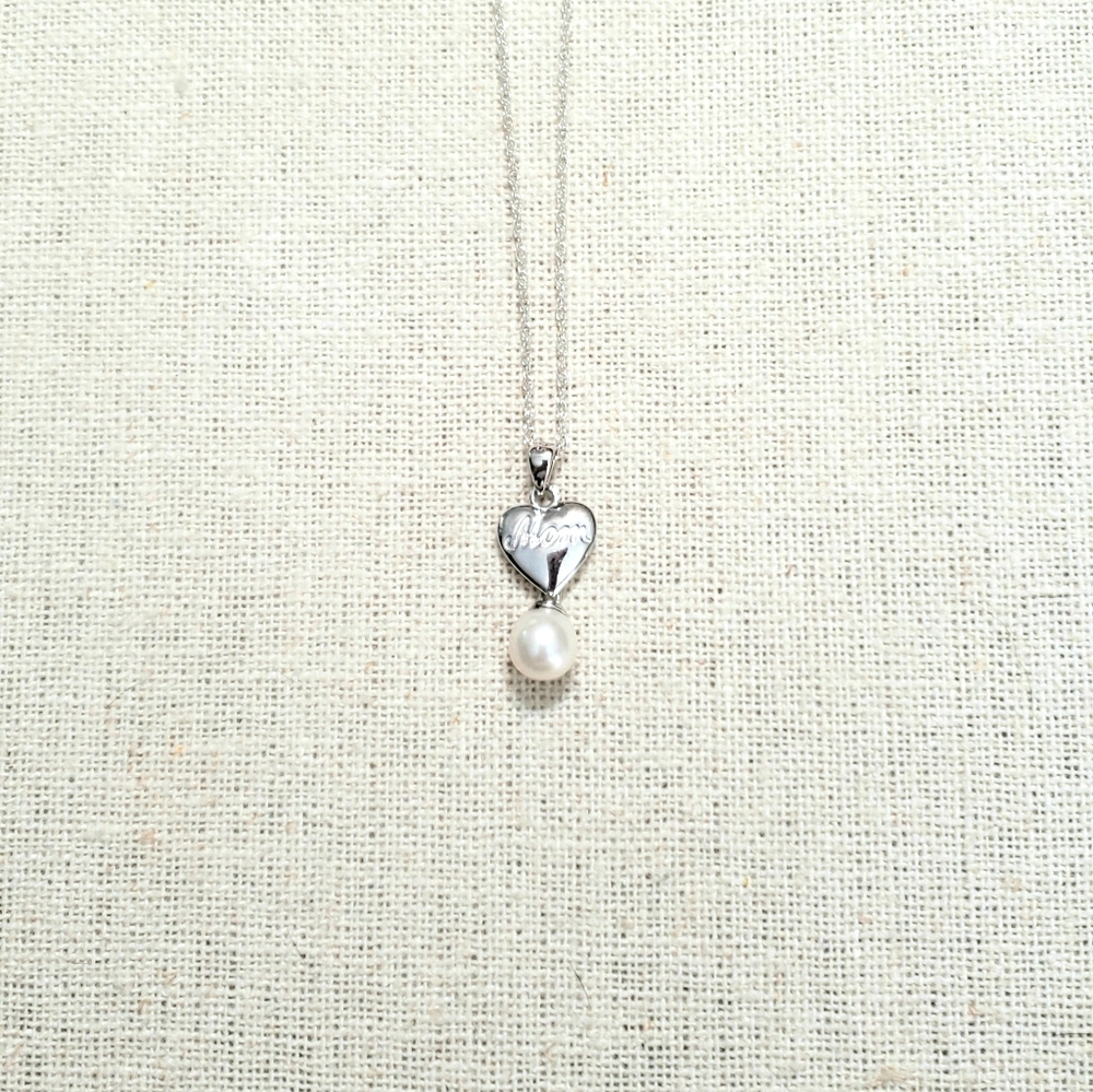Vantel Pearls Etched in Love Necklace